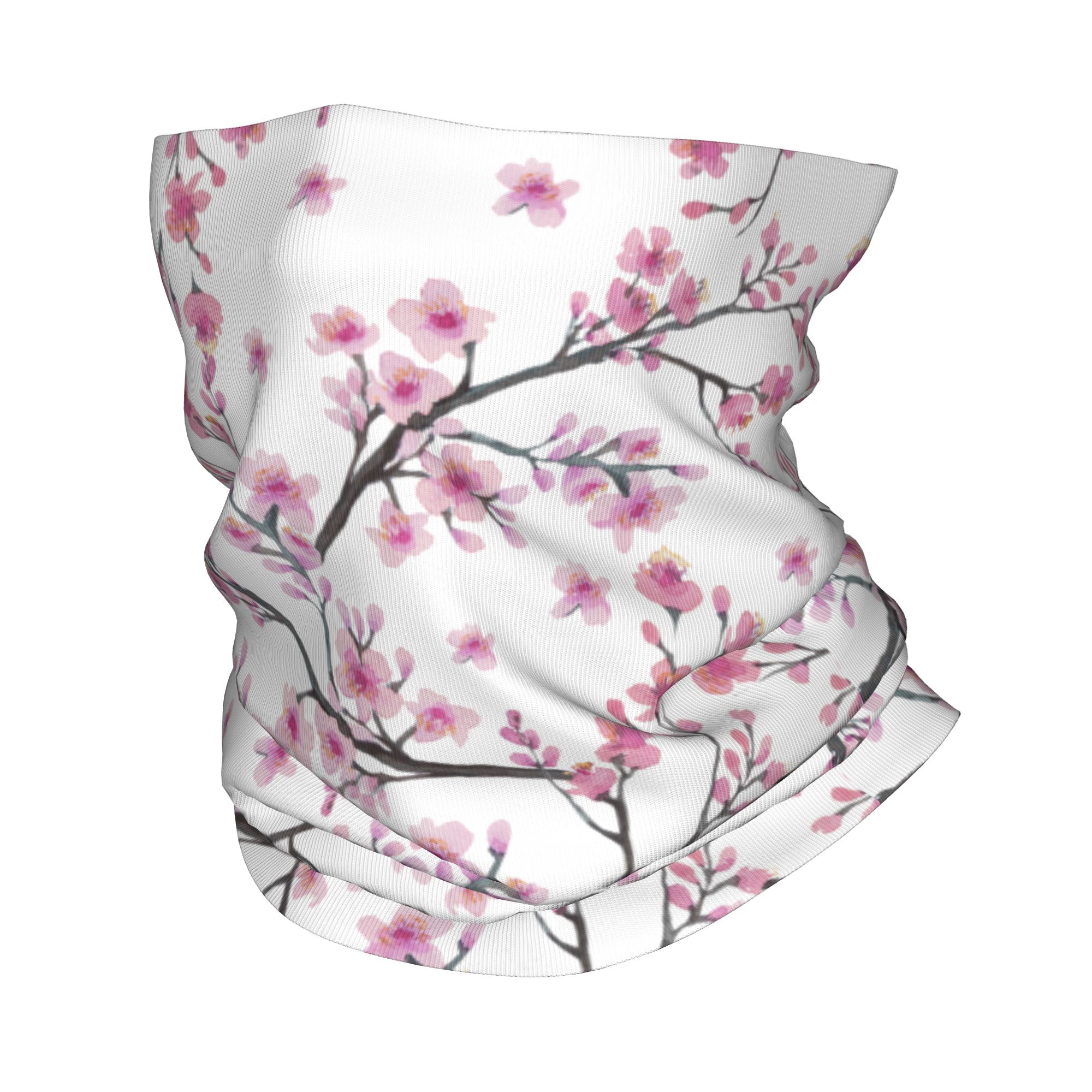 Neck Warmer Tube - 일본 사쿠라 벚꽃과 빨간 떠오르는 태양