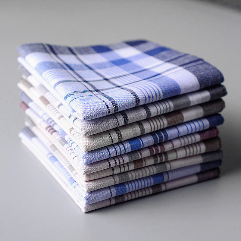 Handkerchief Cotton Men - 100% 면 손수건 격자 무늬 포켓