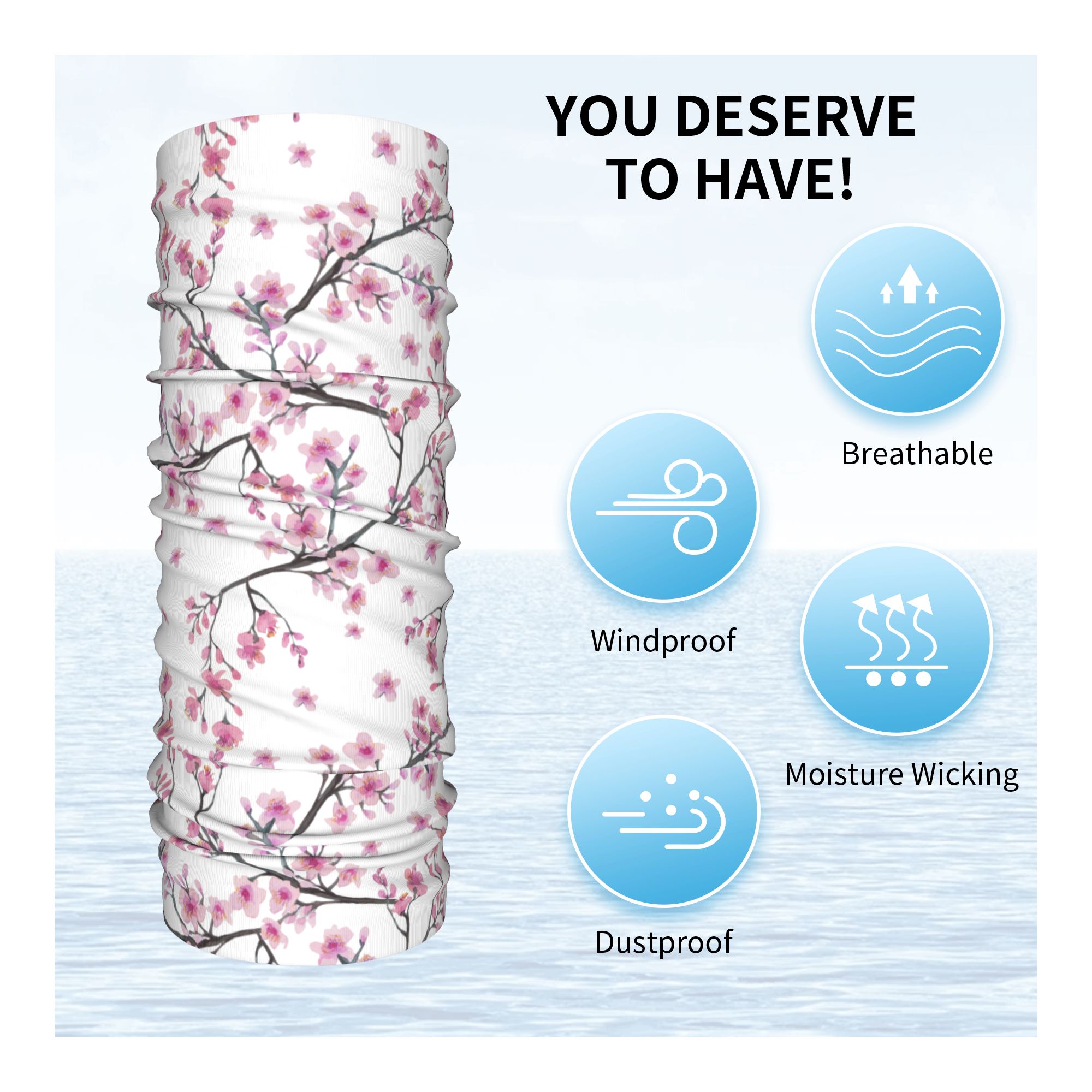 일본 사쿠라 벚꽃과 빨간 떠오르는 태양 반다나 넥 게이 - Neck Warmer Tube 리뷰 및 가격