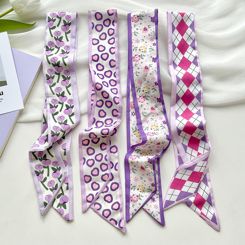 새로운 고급 슬림 숏 여성용 실크 스카프 헤어 스트랩  - Head Wrap Turban 리뷰 및 가격