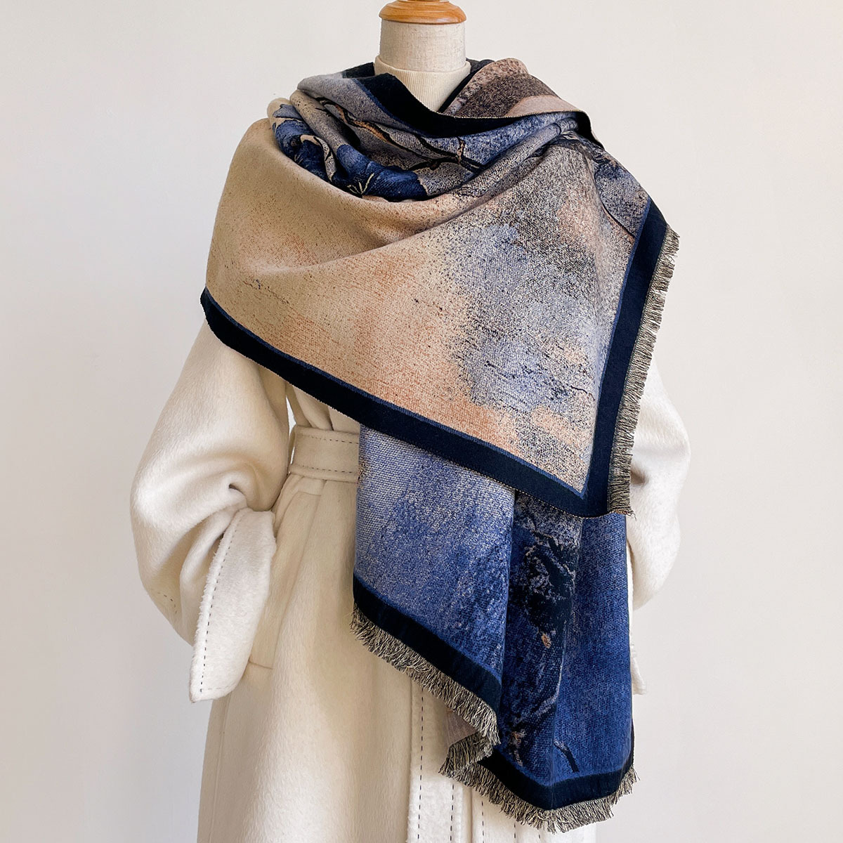 여성용 인조 캐시미어 스카프 양면 태슬 숄 따뜻한 대형 - Pashmina Wrap Large 리뷰 및 가격