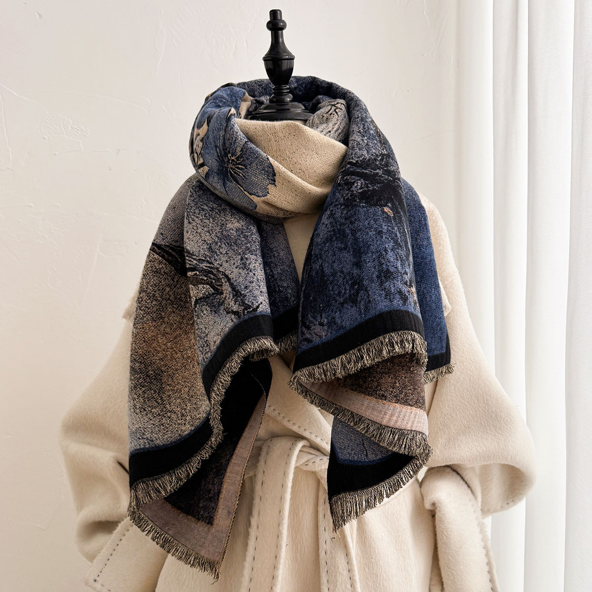 여성용 인조 캐시미어 스카프 양면 태슬 숄 따뜻한 대형 - Pashmina Wrap Large 리뷰 및 가격