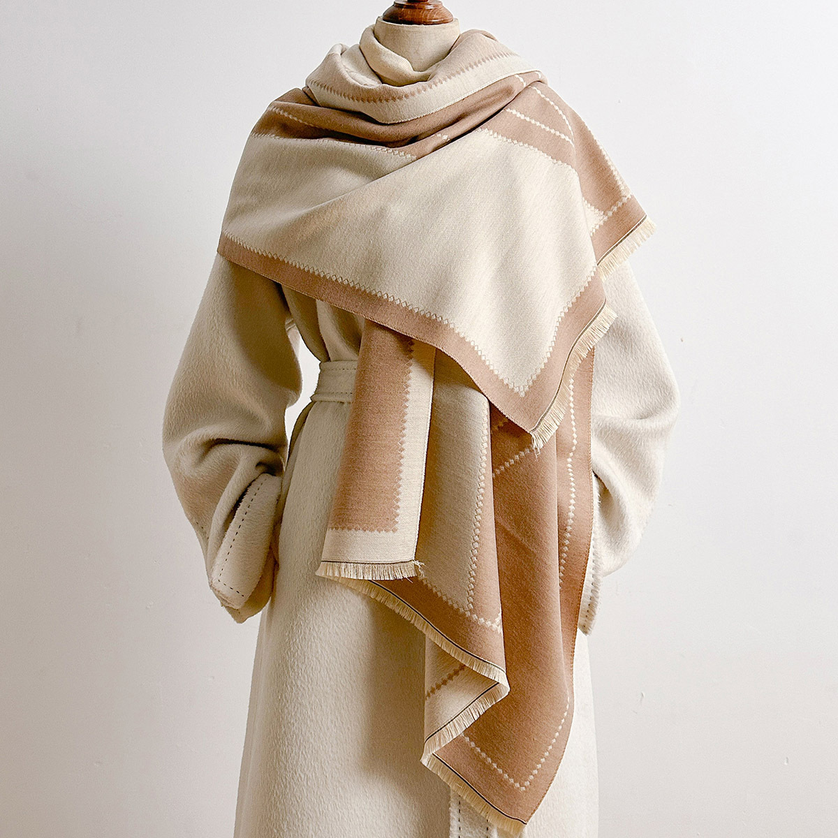 여성용 인조 캐시미어 스카프 프린지 두꺼운 따뜻한 숄  - Pashmina Wrap Large 리뷰 및 가격