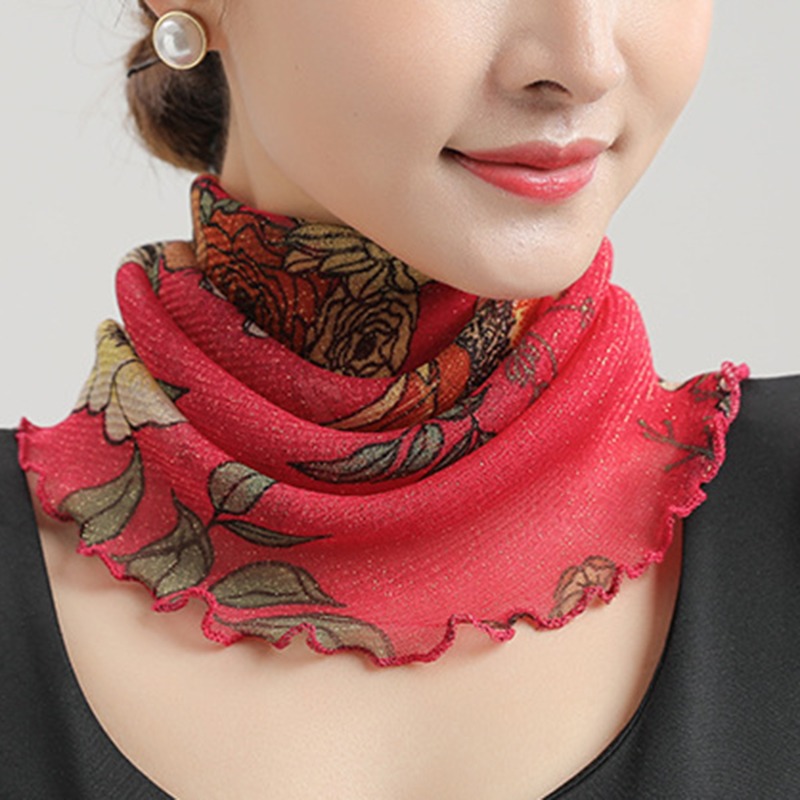 봄 여름 시폰 넥 칼라 스카프 여성 머리 얇은 선 스크 - Ascot Neck Scarf 리뷰 및 가격