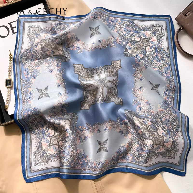 바로크 꽃무늬 100% 멀베리 실크 스퀘어 스카프 50 - Scarf Silk Square 리뷰 및 가격