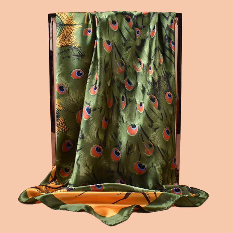 1PC 숙녀 대형 사각형 스카프 공작 인쇄 패션 캐주얼 - Scarf Silk Square 리뷰 및 가격