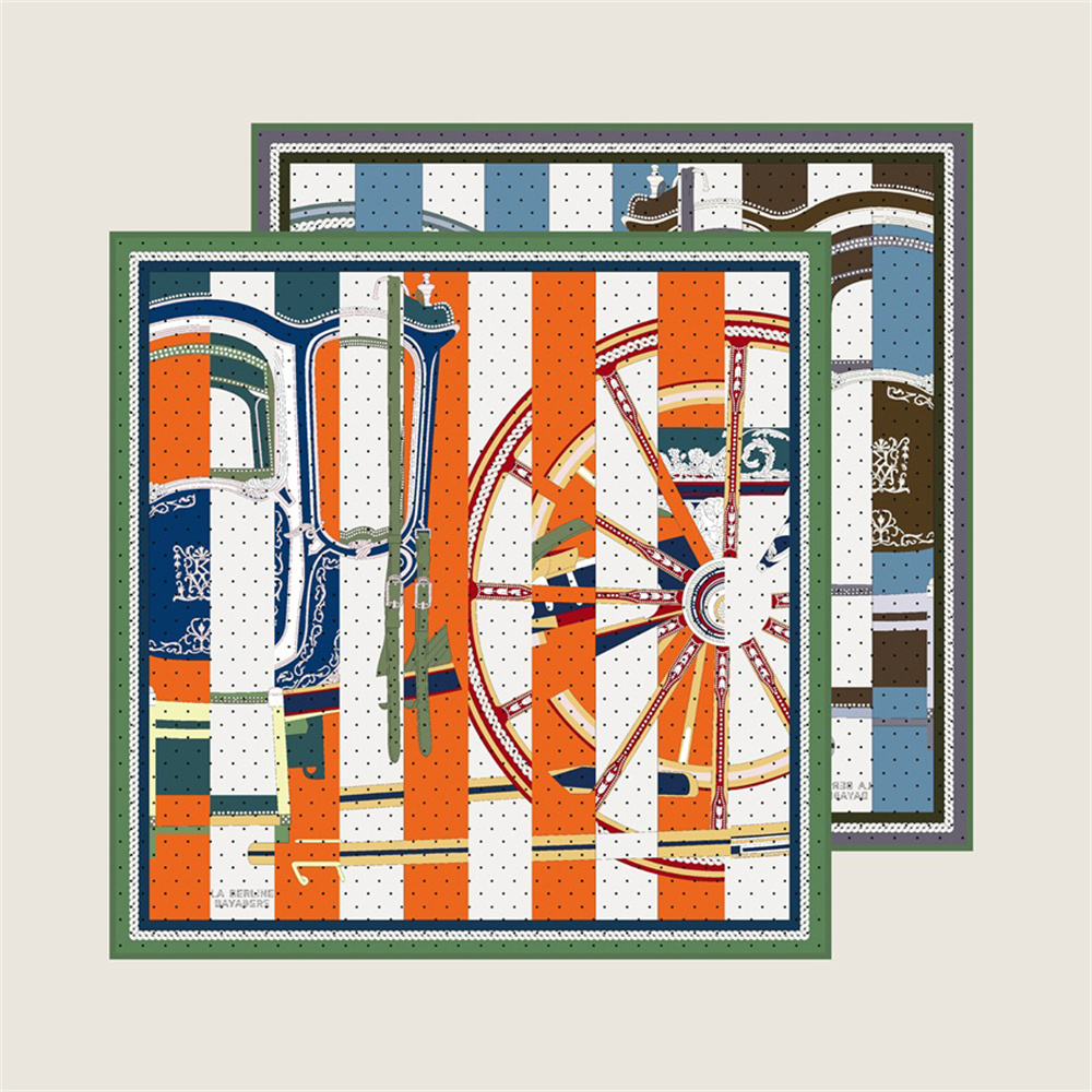 포빙 핸드 롤 능직 실크 스카프, 여성용 말 휠, 더블 - Scarf Silk Square 리뷰 및 가격